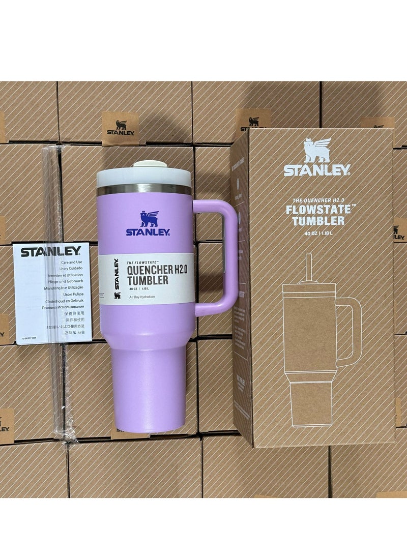 Stanley Quencher H2.0 FlowState Stainless Steel Vacuum Insulated Tumbler with Lid and Straw for Water, Iced Tea or Coffee, Smoothie and More, 40 oz