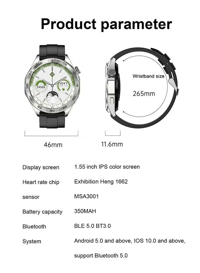 Men's Smartwatch, Bluetooth Call, Heart Rate Monitoring For Exercise And Sleep, Waterproof, Universal For Android And IOS Systems, RT EX105 Green