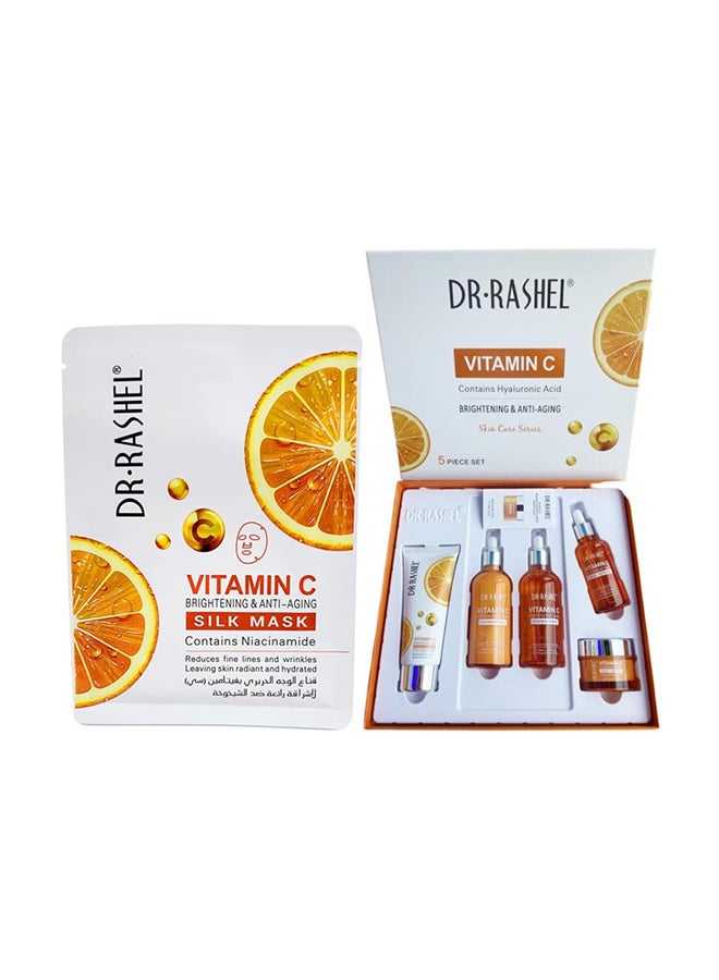 DR. RASHEL Vitamin C Skin Care Mask Set - 5-Piece Set For Glowing Skin