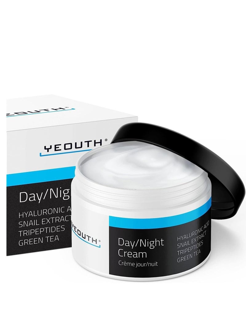 Yeouth Day / Night Cream with Hyaluronic Acid,Snail Extract, Tripeptides, 2oz