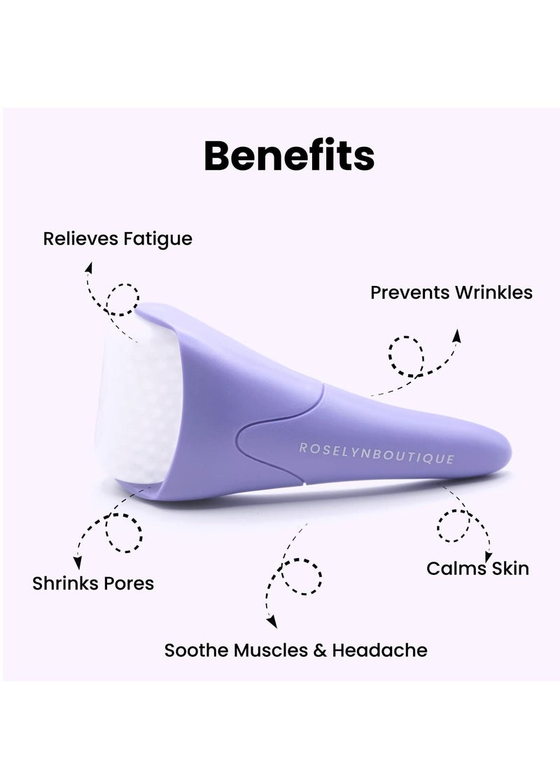 ROSELYNBOUTIQUE Cryotherapy Ice Roller for Face Wrinkles Massager - Self Care Gifts Skincare Facial Tools Relaxation Puffiness for Whole Body Face Eyes (Purple)