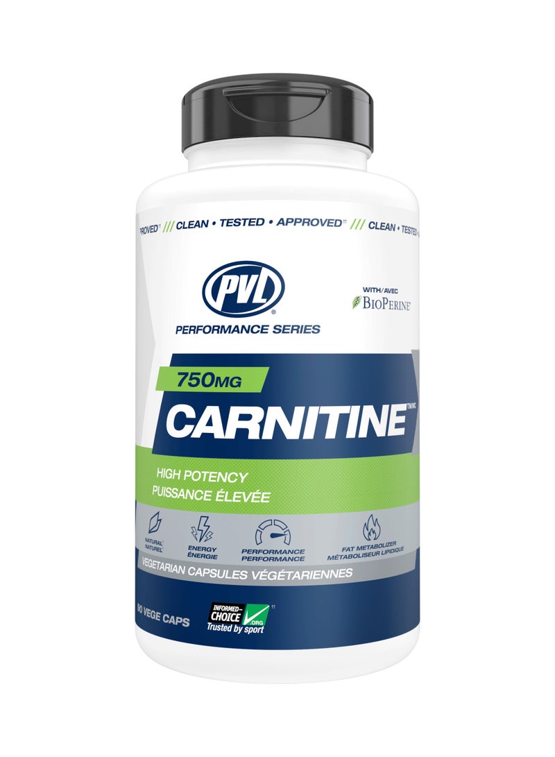 PVL Natural Series Carnitine 750mg - 90 Vegecaps