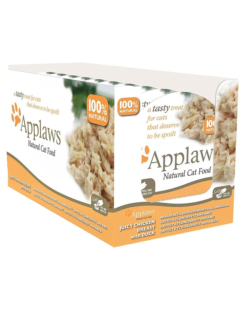 Applaws Natural Cat Food Chicken with Duck 60g Pot (Pack of 10)