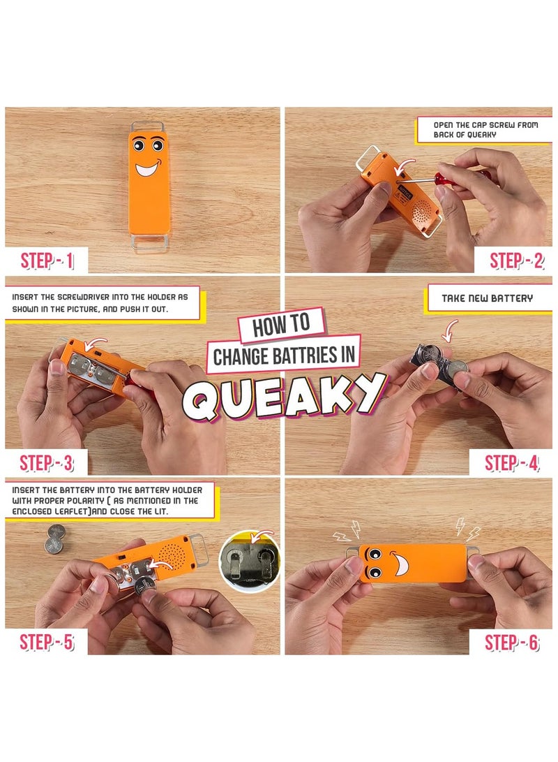 Blix Queaky - STEM Toy, Best Gift Toy for Kids, smiley toy with sound (Green)