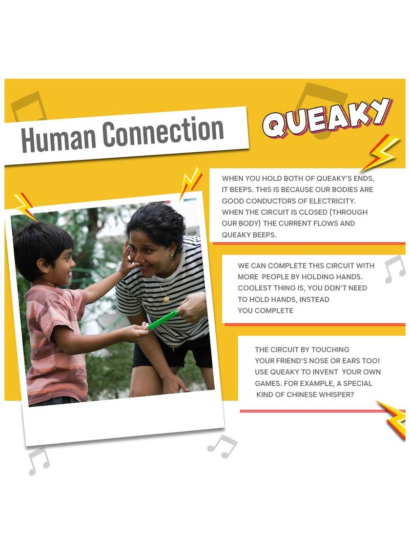 Blix Queaky - STEM Toy, Best Gift Toy for Kids, smiley toy with sound (Green)