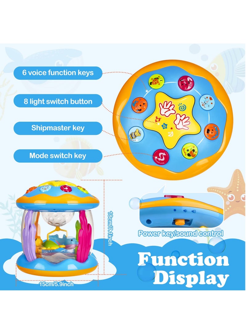 SYOSI Baby Toys 6 to 12 Months, Baby Sensory Toys for 1 2 3 Year Old Boys Girls, Early Learning Musical Toys for Toddler, Ocean Projector Light Up Toys with Music, Educational Toy Birthday Gifts