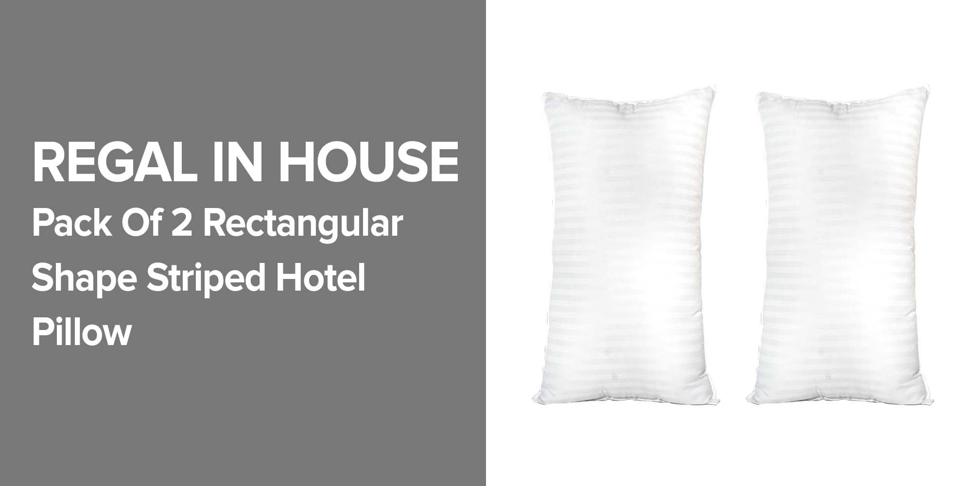 Set of 2-Pieces of Hotel Pillows, for Back, Neck, and Shoulder Support Soft Fluffy Stripe Hotel Pillows Microfiber White 75x50cm