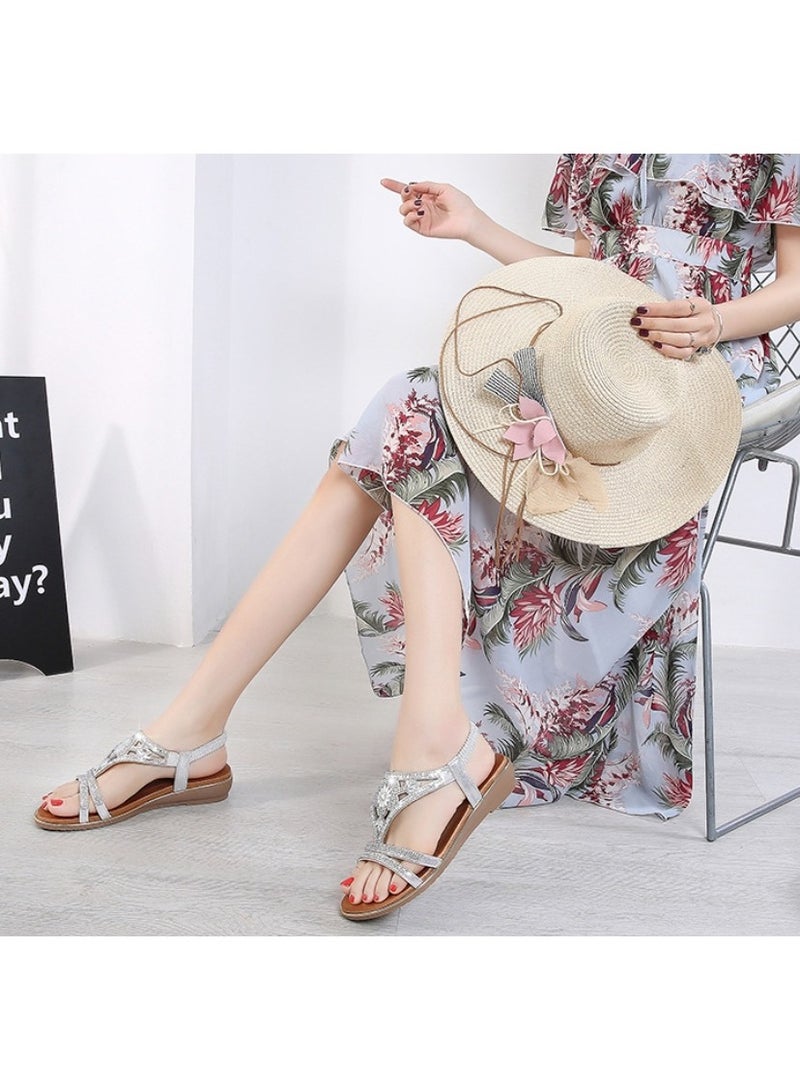 New Fashion Elastic Wedge Heel Sandals