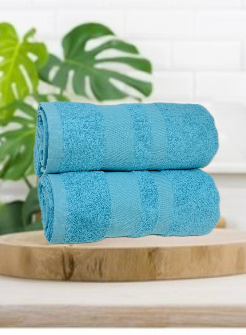 OTTO-Premium Quality 100% Cotton Hand Towels Multipurpose Use Towels with High Absorbency- Size 50*100 cm- 6 pieces (Turquoise Blue)