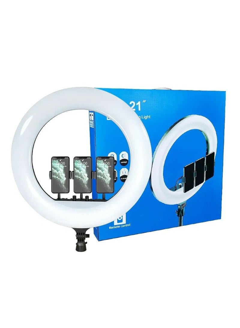 RL 21 LED Soft Ring Light with 3 Mobile Phone Holder 3 Mode Light With Ring Light Tripod Stand