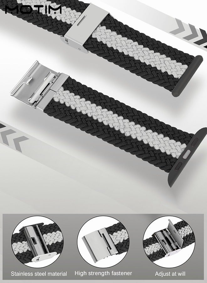 Nylon Watch Straps Strap Compatible with Apple Watch 9/8/7 38mm 40mm 41mm Braided Sport Strap Adjustable Replacement Band for iWatch SE Series 9/8/7/6/5/4/3/2/1