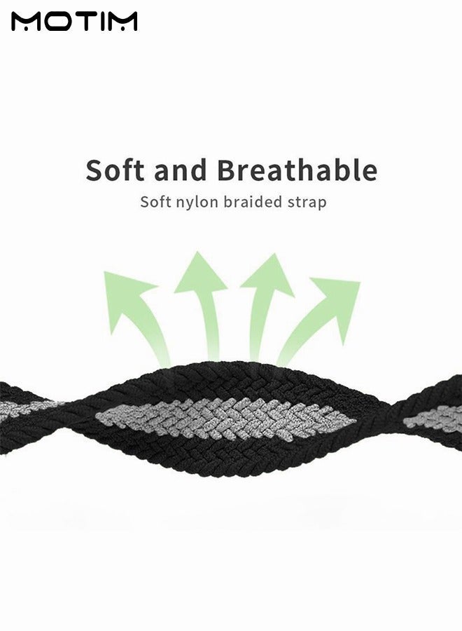 Nylon Watch Straps Strap Compatible with Apple Watch 9/8/7 38mm 40mm 41mm Braided Sport Strap Adjustable Replacement Band for iWatch SE Series 9/8/7/6/5/4/3/2/1