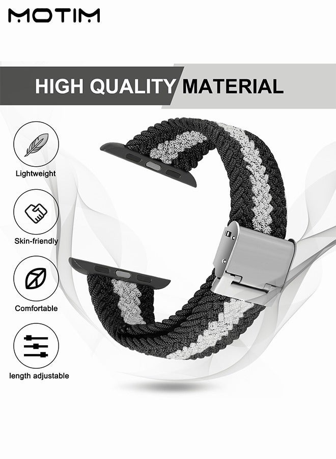 Nylon Watch Straps Strap Compatible with Apple Watch 9/8/7 38mm 40mm 41mm Braided Sport Strap Adjustable Replacement Band for iWatch SE Series 9/8/7/6/5/4/3/2/1