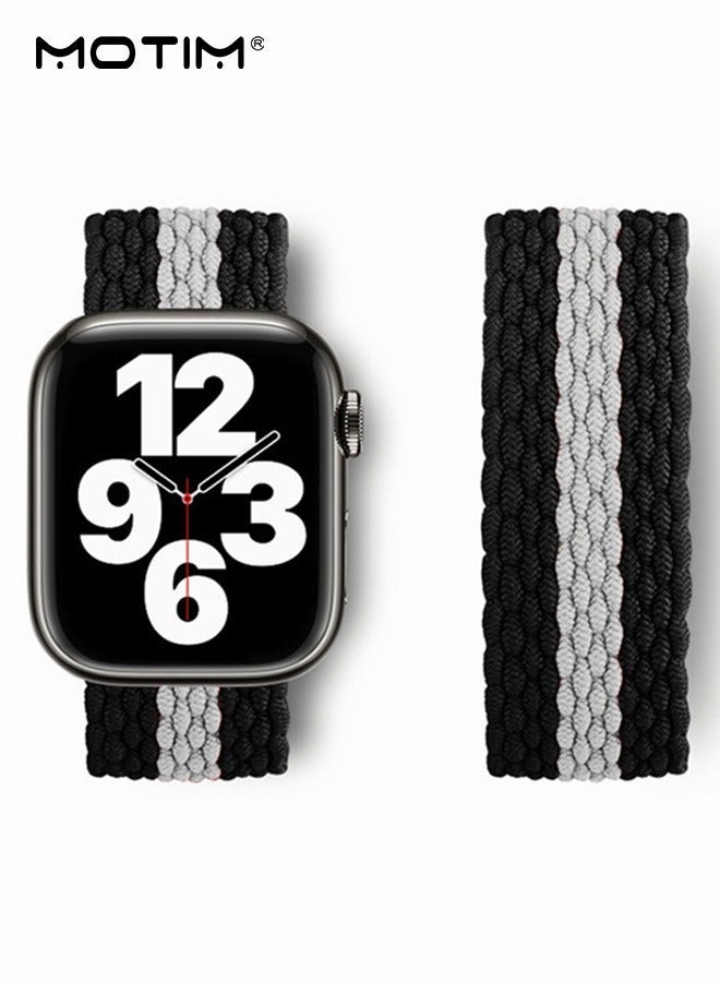 Nylon Watch Straps Strap Compatible with Apple Watch 9/8/7 38mm 40mm 41mm Braided Sport Strap Adjustable Replacement Band for iWatch SE Series 9/8/7/6/5/4/3/2/1