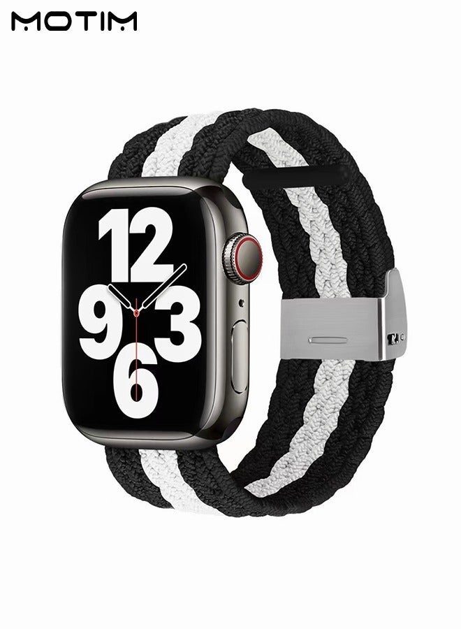 Nylon Watch Straps Strap Compatible with Apple Watch 9/8/7 38mm 40mm 41mm Braided Sport Strap Adjustable Replacement Band for iWatch SE Series 9/8/7/6/5/4/3/2/1