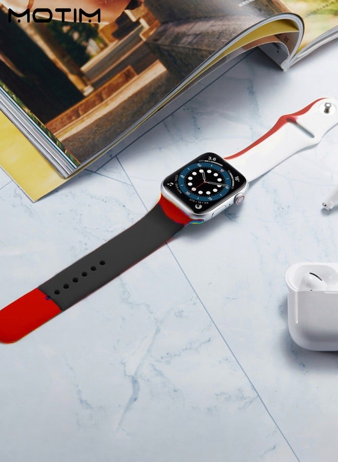Soft Silicone Sports Strap/Band Compatible Apple Watch 38mm 40mm 41mm S/M Adjustible Waterproof Watch Replacement Strap for iWatch SE Series 8/7/6/5/4/3/2/1