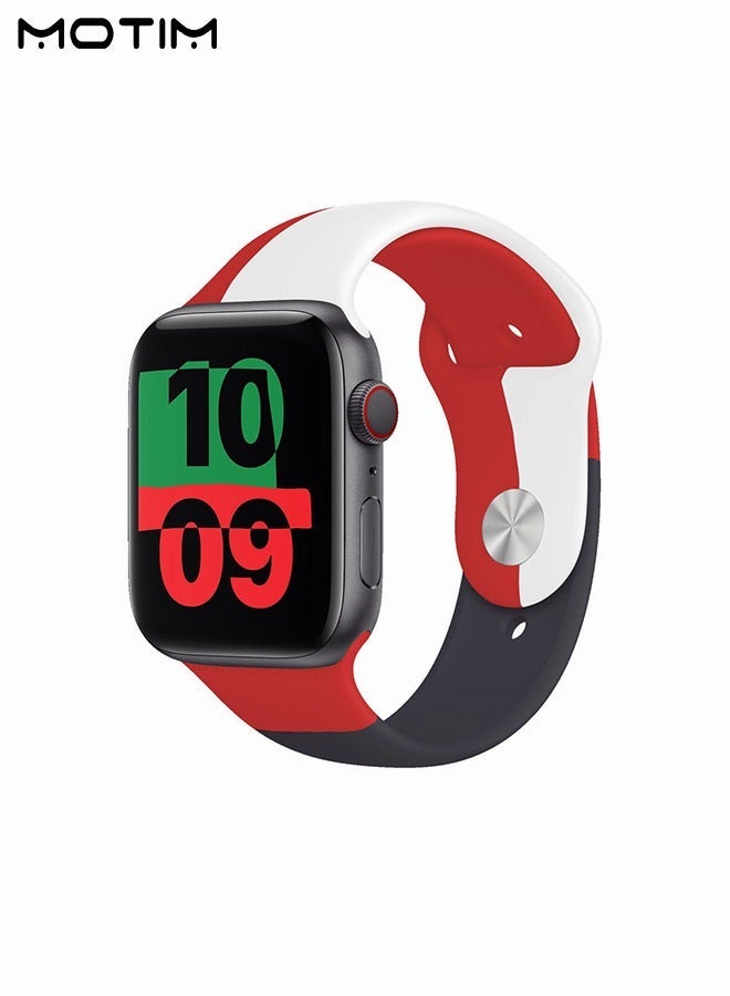 Soft Silicone Sports Strap/Band Compatible Apple Watch 38mm 40mm 41mm S/M Adjustible Waterproof Watch Replacement Strap for iWatch SE Series 8/7/6/5/4/3/2/1