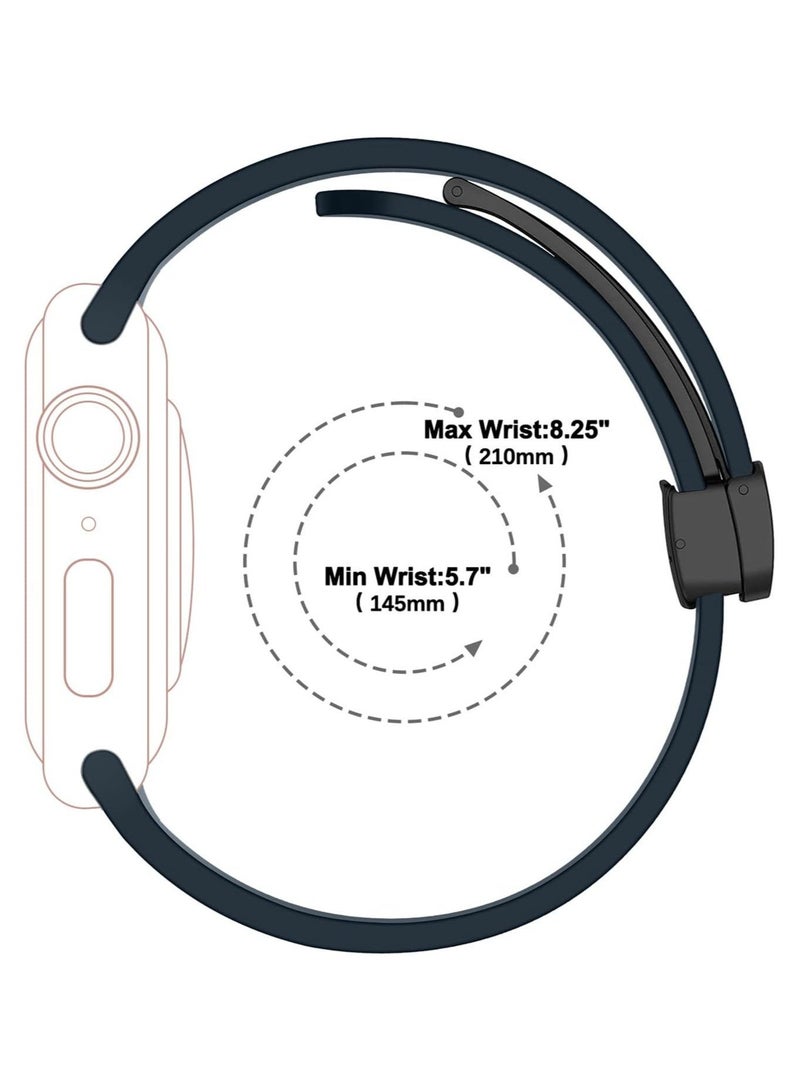 Magnetic for Apple Watch Band 49mm 45mm 44mm 42mm Women men,Silicone Sport Strap Replacement WristBands for Apple Watch Series 9/ultra 2/8/ultra/7/SE/SE 2nd/6/5/4/3/2/1,iWatch Bands