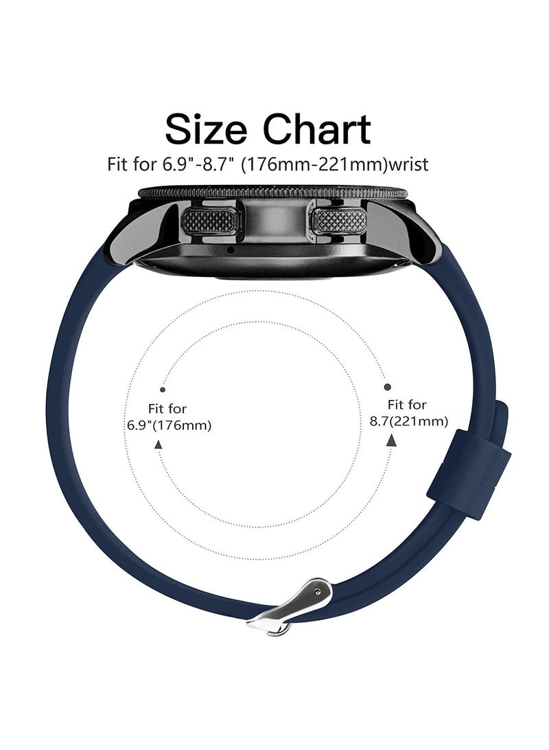 Silicone Watch Strap for Samsung Galaxy Watch/Gear S3/Watch With a Lug Width of 22mm, Soft Silicone Sport Wristband Replacement Straps, Vertical Grain Strap, for Men Women