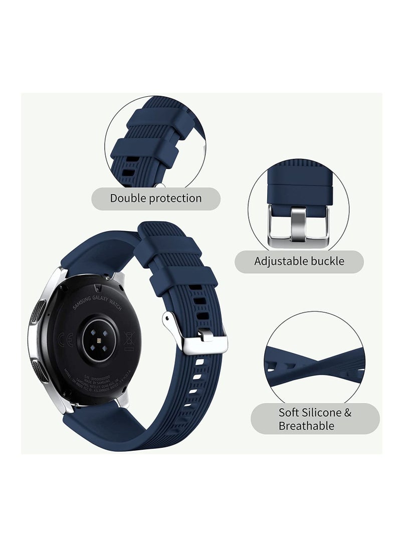 Silicone Watch Strap for Samsung Galaxy Watch/Gear S3/Watch With a Lug Width of 22mm, Soft Silicone Sport Wristband Replacement Straps, Vertical Grain Strap, for Men Women