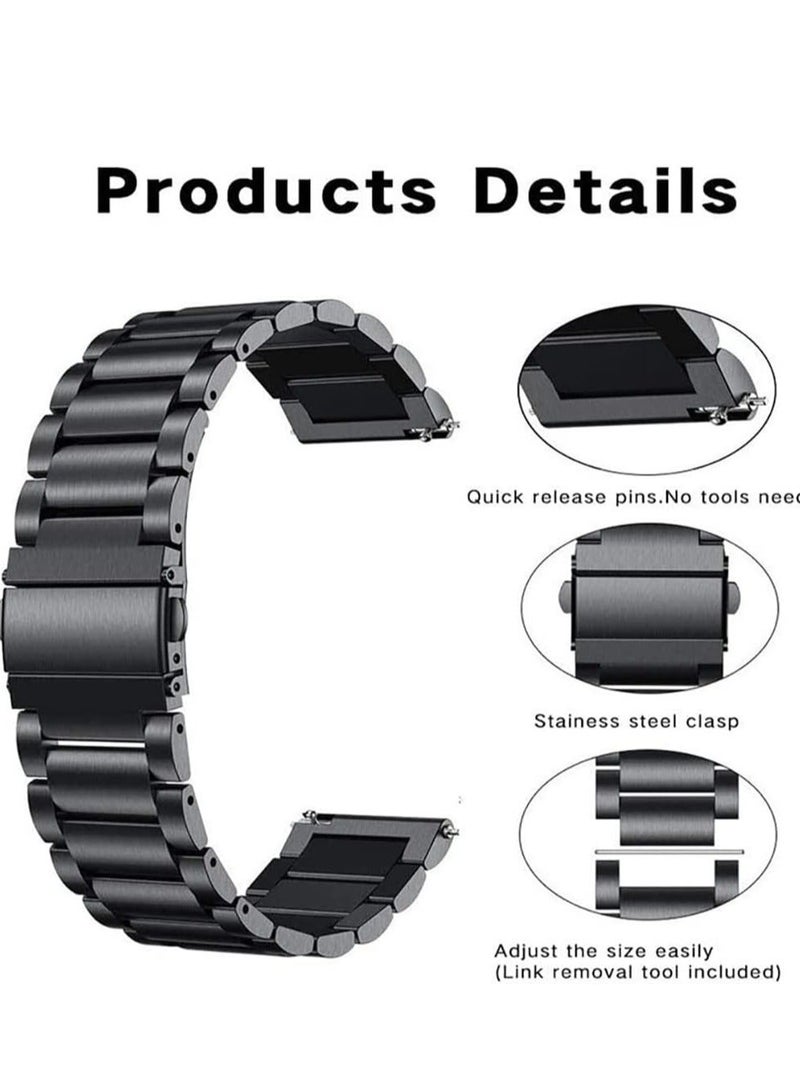 Metal Watch Band Compatible with Huawei Watch 4 Pro/GT Runner/GT4 46mm/GT3 46mm/GT2 46mm Wrist Strap Compatible with Huawei Watch 3/Watch 3 Pro Bands for Huawei Watch GT2 Pro/GT3 Pro Bracelet