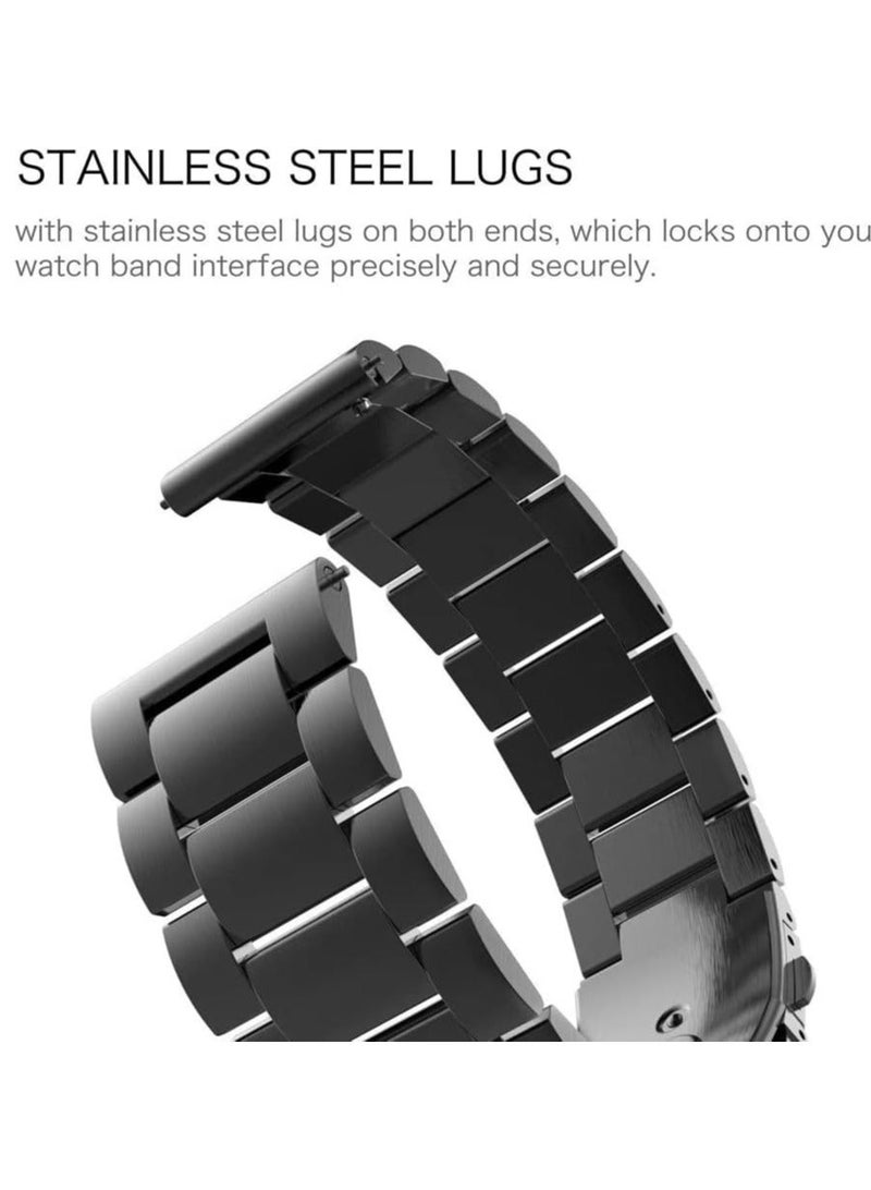 Metal Watch Band Compatible with Huawei Watch 4 Pro/GT Runner/GT4 46mm/GT3 46mm/GT2 46mm Wrist Strap Compatible with Huawei Watch 3/Watch 3 Pro Bands for Huawei Watch GT2 Pro/GT3 Pro Bracelet