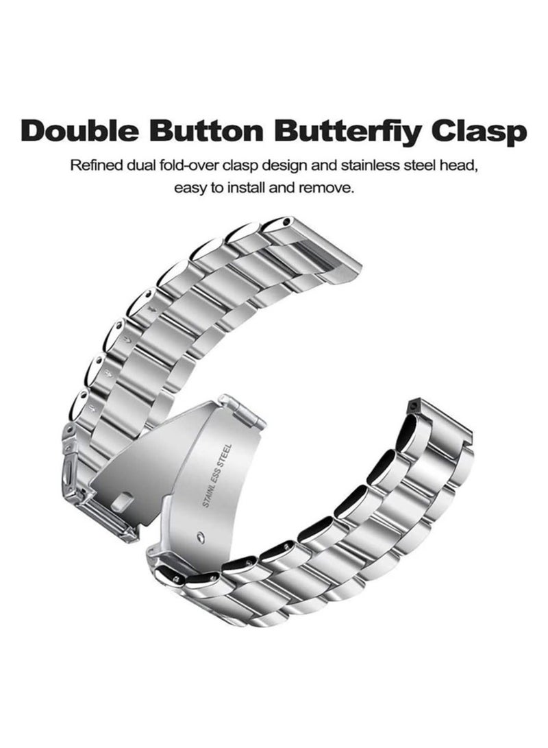 Metal Watch Band Compatible with Huawei Watch 4 Pro/GT Runner/GT4 46mm/GT3 46mm/GT2 46mm Wrist Strap Compatible with Huawei Watch 3/Watch 3 Pro Bands for Huawei Watch GT2 Pro/GT3 Pro Bracelet