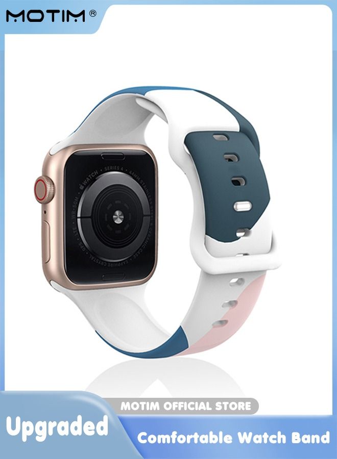 Morandi Color Sport Bands Compatible with Apple Watch Band 42mm 44mm 45mm 49mm for Women/Men Waterproof Soft Silicone Replacement Strap Accessories for iWatch Ultra SE Series 8/7/6/5/4/3/2/1