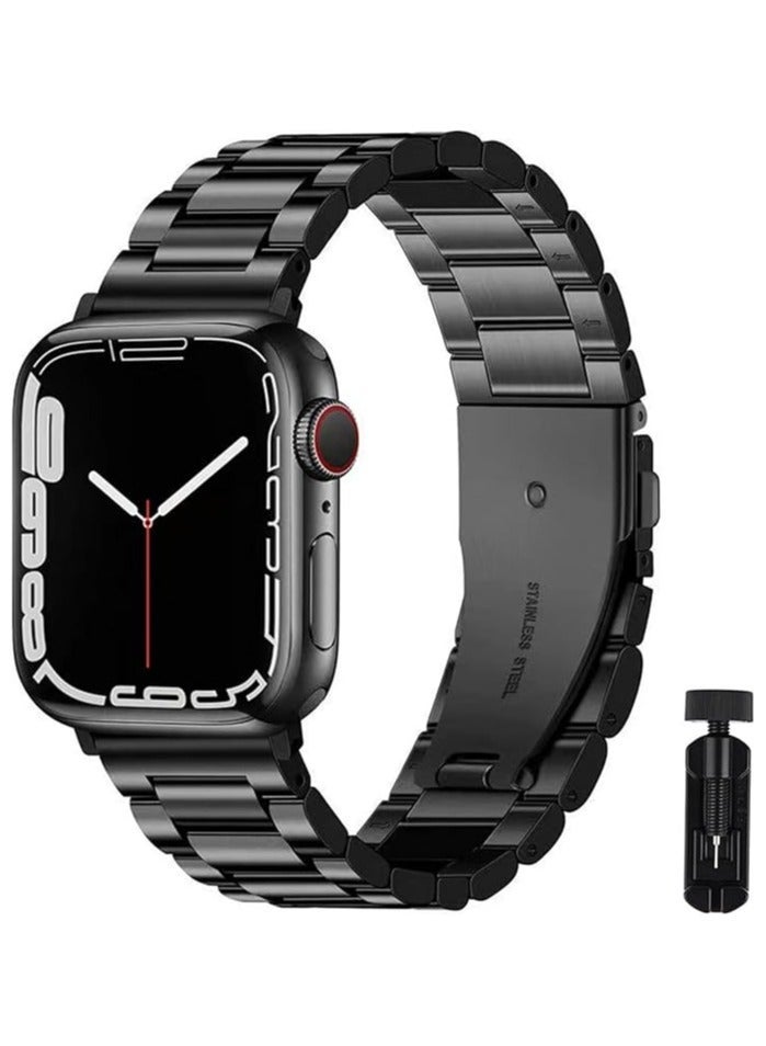 Compatible Apple Watch Straps  42mm 44mm 45mm 49mm, Stainless Steel iWatch Band with Case for Apple Watch Series 8/7/6/5/4/3/2/1/SE/SE2/Ultra