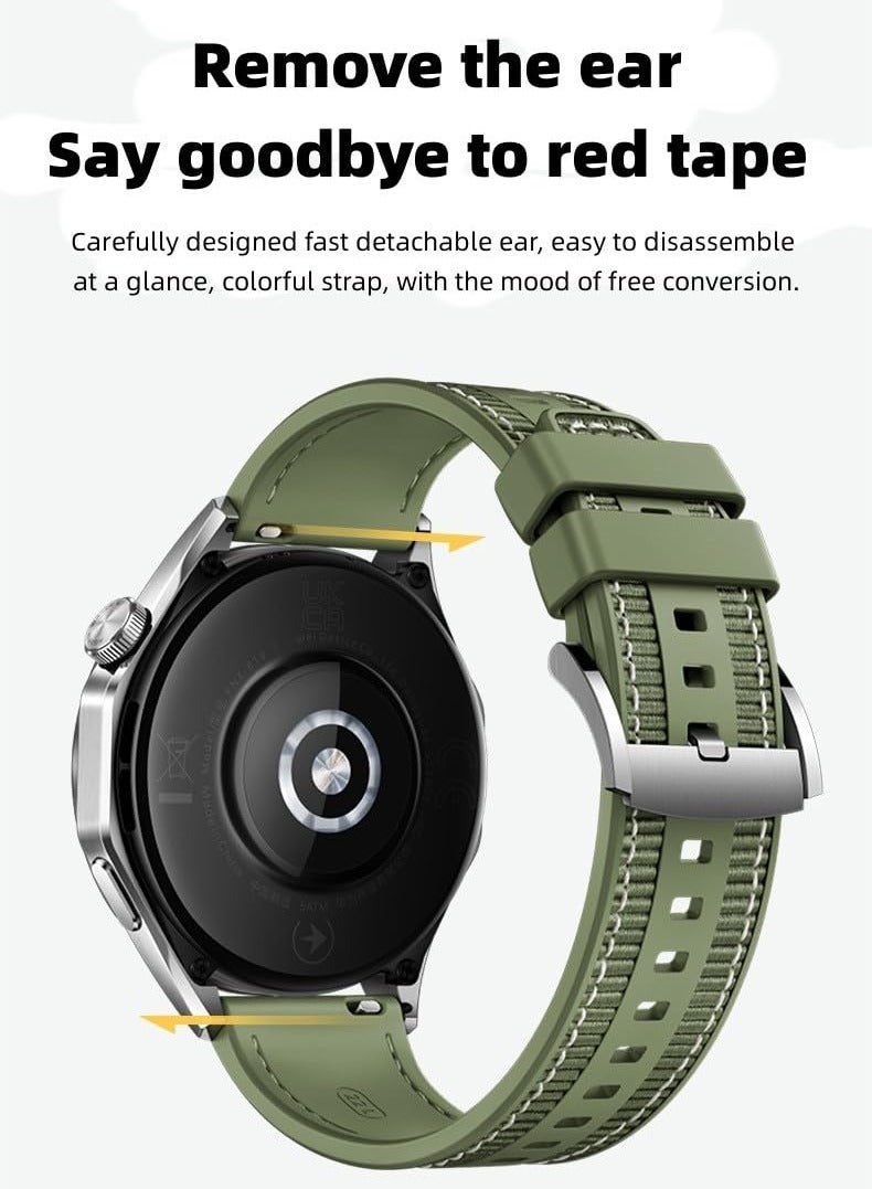 XICEN Watch band GT4 Nylon braided silicone composite watch strap, 22MM Watch Band Compatible for Huawei Watch GT4/ GT3/GT 3 Pro 46mm/Watch GT 2 Pro/GT2 46mm