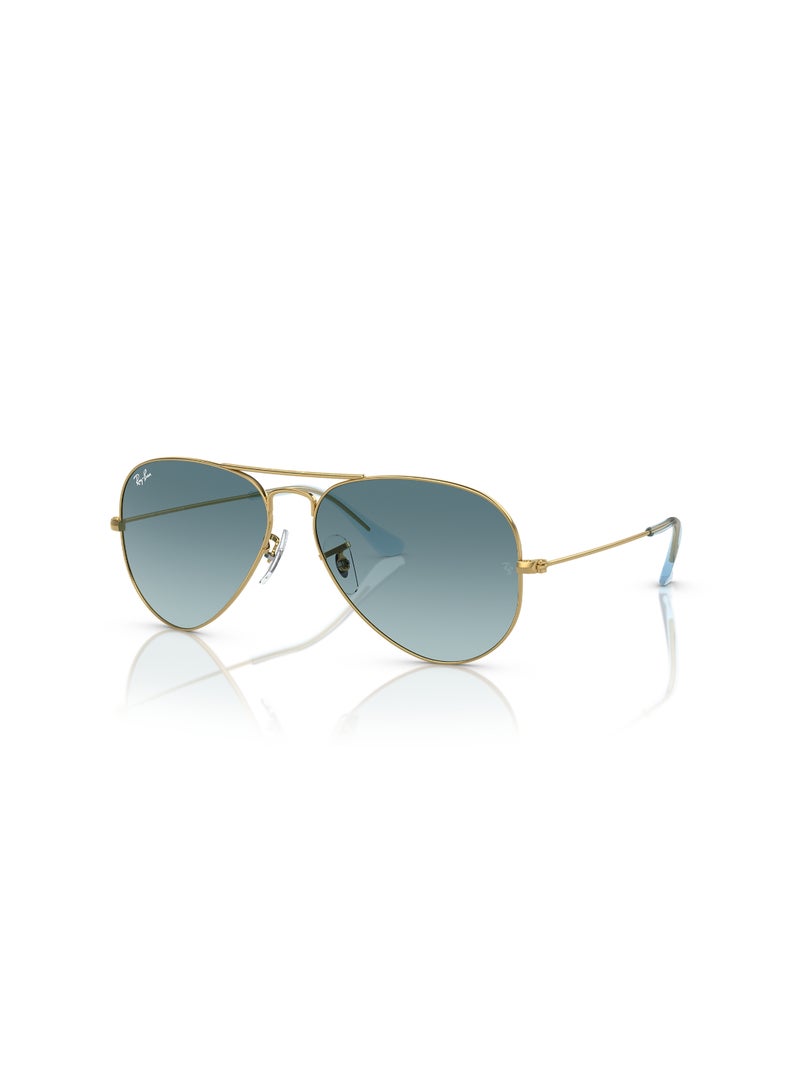 Unisex Pilot Shape Metal Sunglasses RB3025 001/3M 58 - Lens Size: 58 Mm - Polished Gold