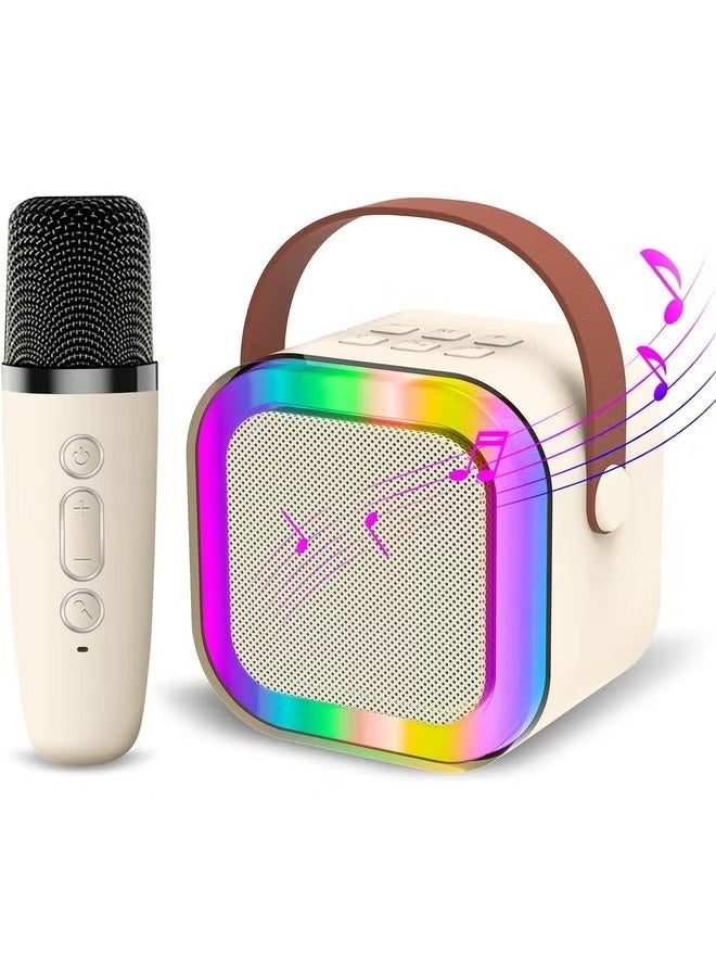 Kids Karaoke Machine, Portable Bluetooth Speaker with Wireless Microphone, Music Player for 4, 5, 6, 7, 8, 9, 10 +Year Old (Pink)