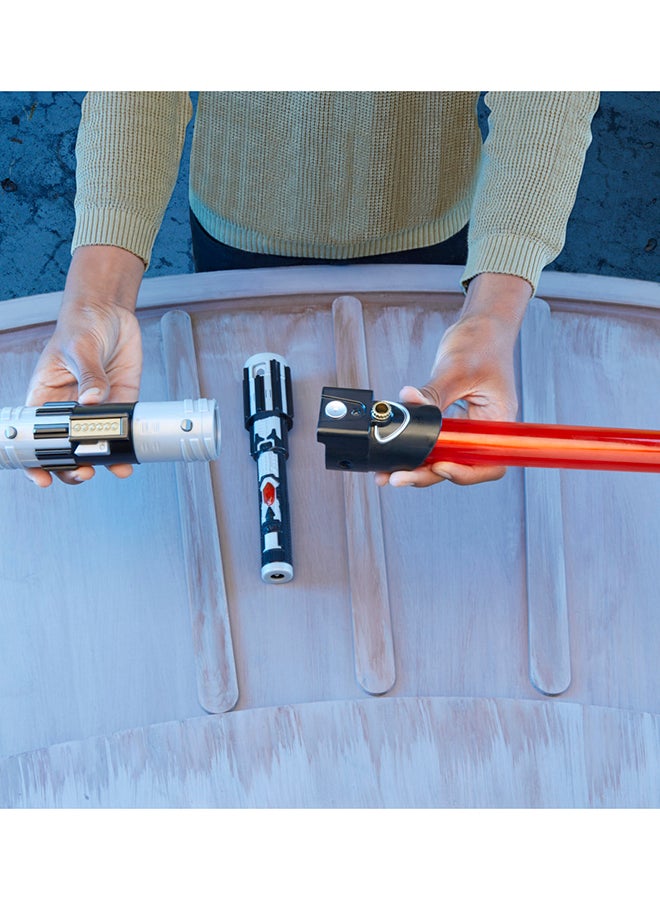Lightsaber Forge Darth Vader Electronic Extendable Red Lightsaber Toy, Customizable Roleplay Toy for Kids Ages 4 and Up