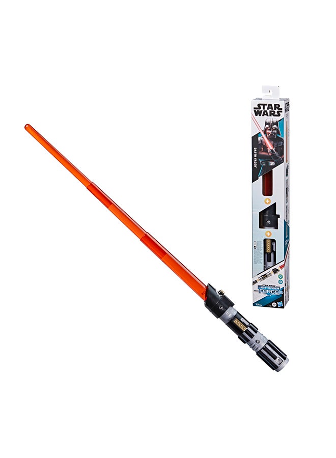 Lightsaber Forge Darth Vader Electronic Extendable Red Lightsaber Toy, Customizable Roleplay Toy for Kids Ages 4 and Up