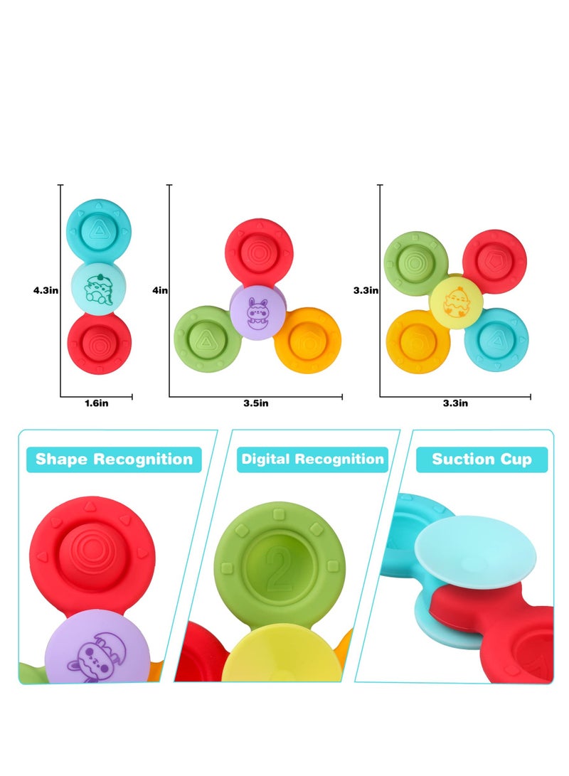 Suction Cup Spinner Toys 3 Pack Baby Montessori Sensory Educational Learning Toy