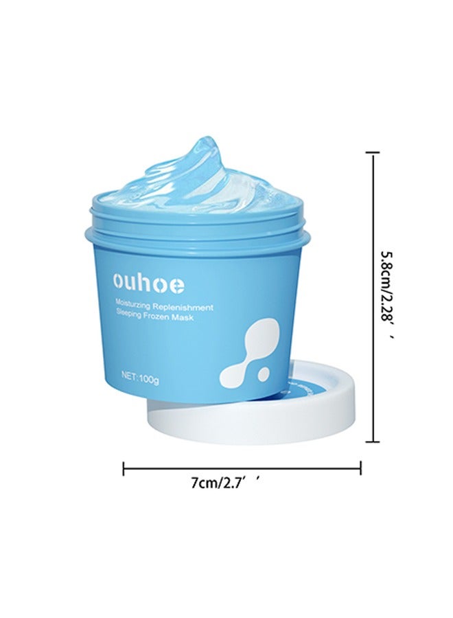 Moisturzing Replenishment Sleeping Frozen Mask,Hydrating and Moisturizing Sleeping Jelly Mask Shrinks Pores Rejuvenates Brightens Skin Refreshes and Moisturizes 100g