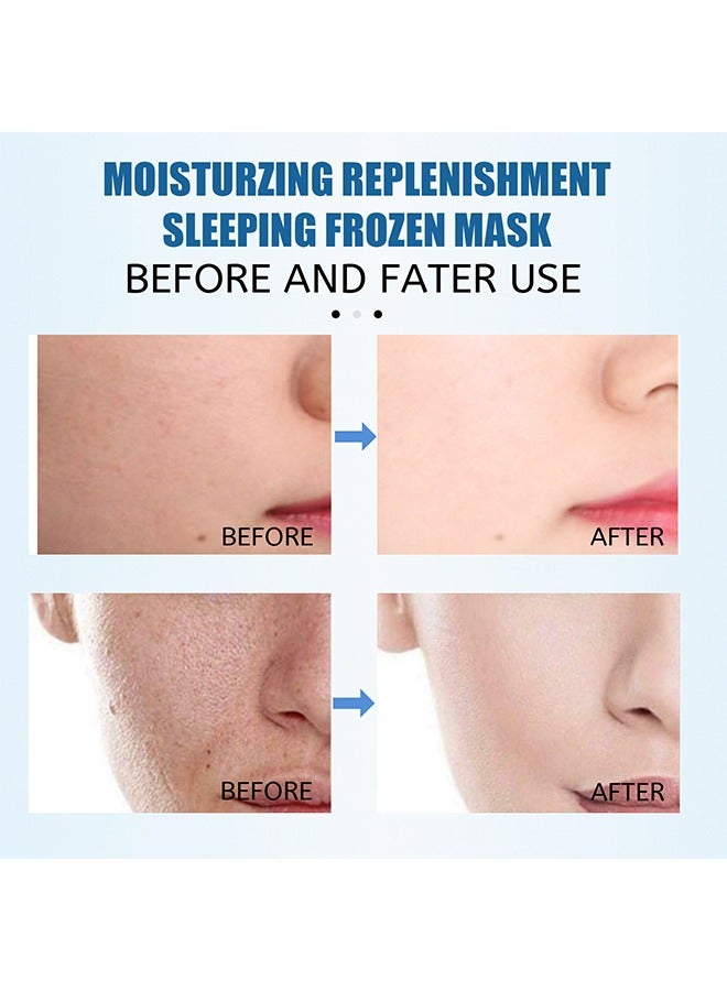 Moisturzing Replenishment Sleeping Frozen Mask,Hydrating and Moisturizing Sleeping Jelly Mask Shrinks Pores Rejuvenates Brightens Skin Refreshes and Moisturizes 100g
