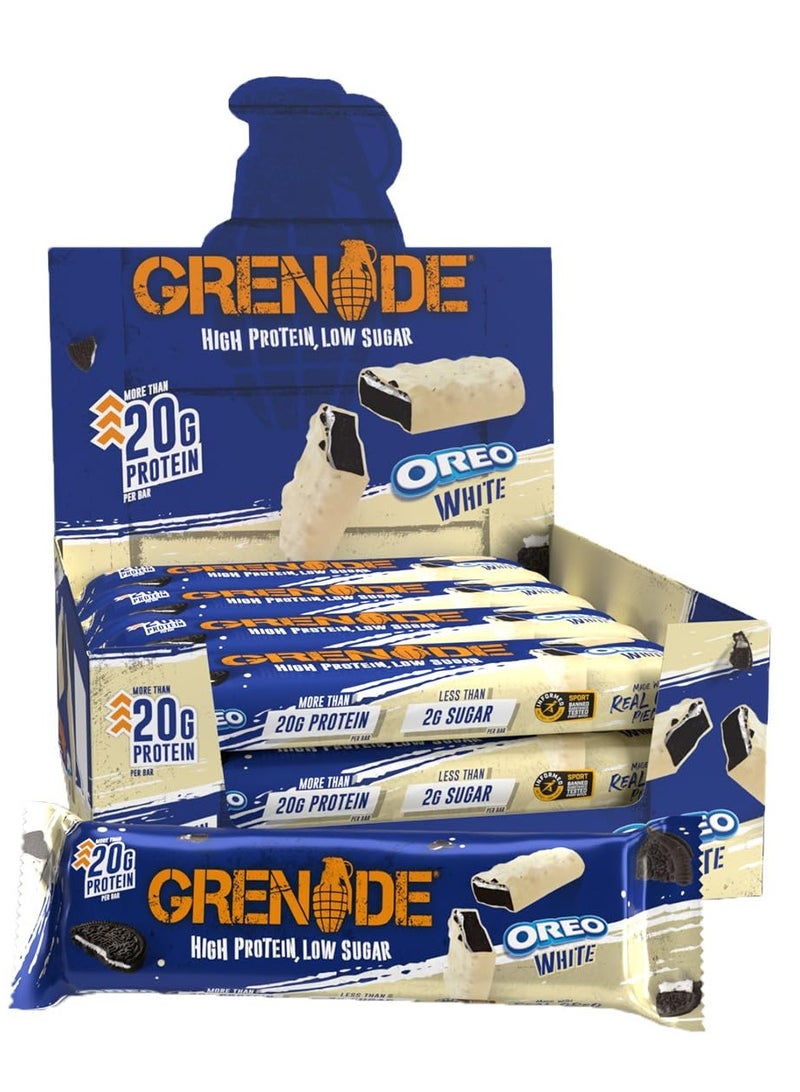 Grenade Hi Protein Bar Oreo White Flavor 60g Pack of 12