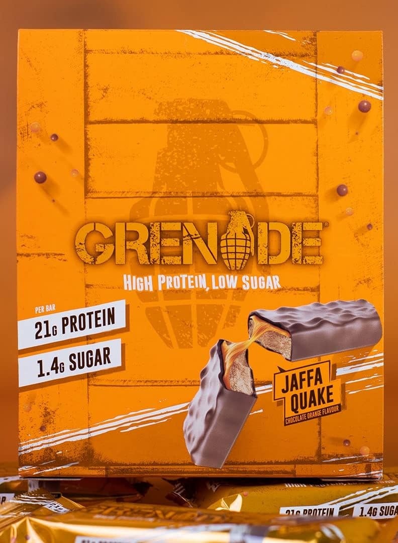 Grenade Hi Protein Bar Jaffa Quake Flavor 60g Pack of 12