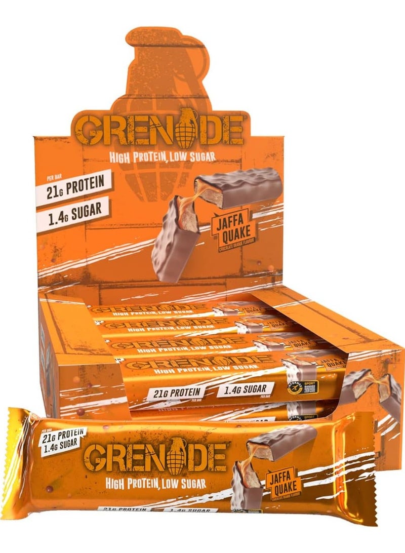 Grenade Hi Protein Bar Jaffa Quake Flavor 60g Pack of 12