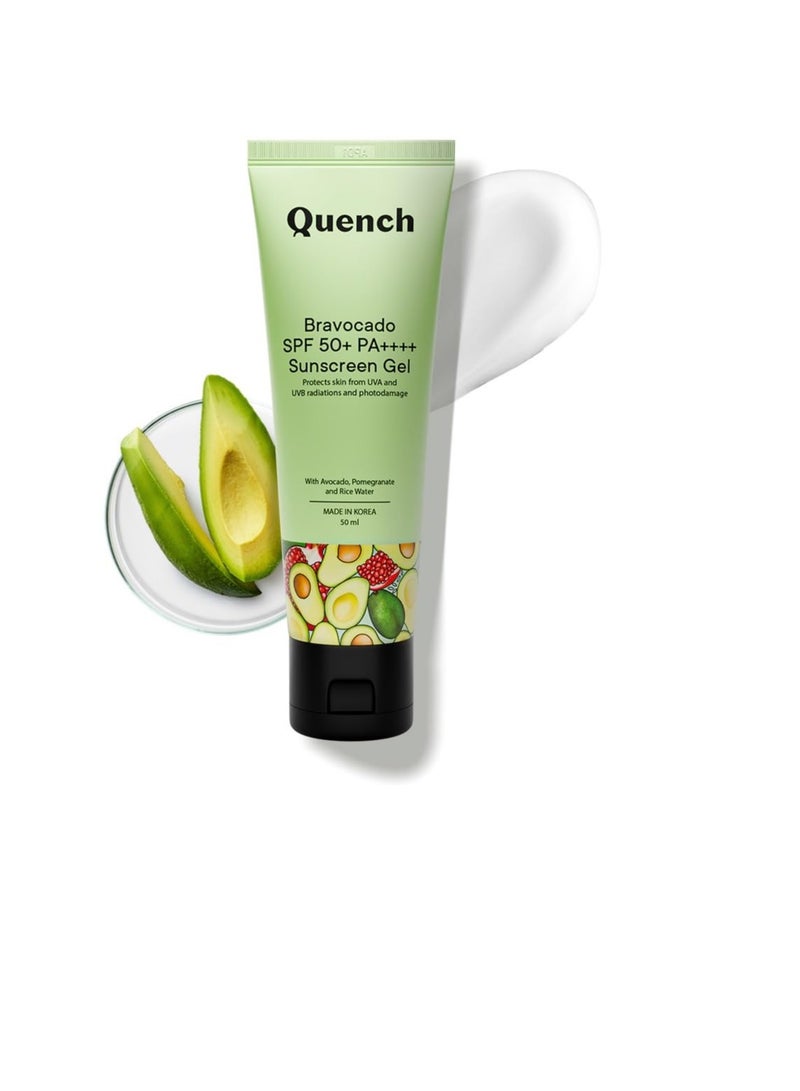Quench Vitamin E Sunscreen SPF 50 PA for Glowing Skin| Ultra Lightweight  Non Oily and Non Sticky  No White Cast  UVA and UVB Protection  Made in Korea  For Women and Men  50ml
