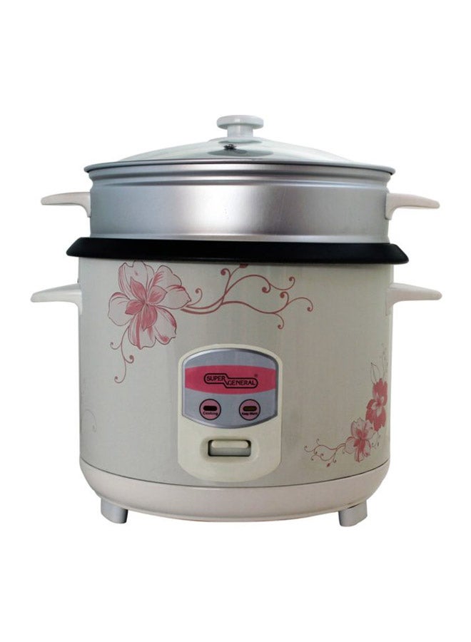 Electric Rice Cooker 2.2L 2.2 L 900.0 W SGRC22W Off White/Silver