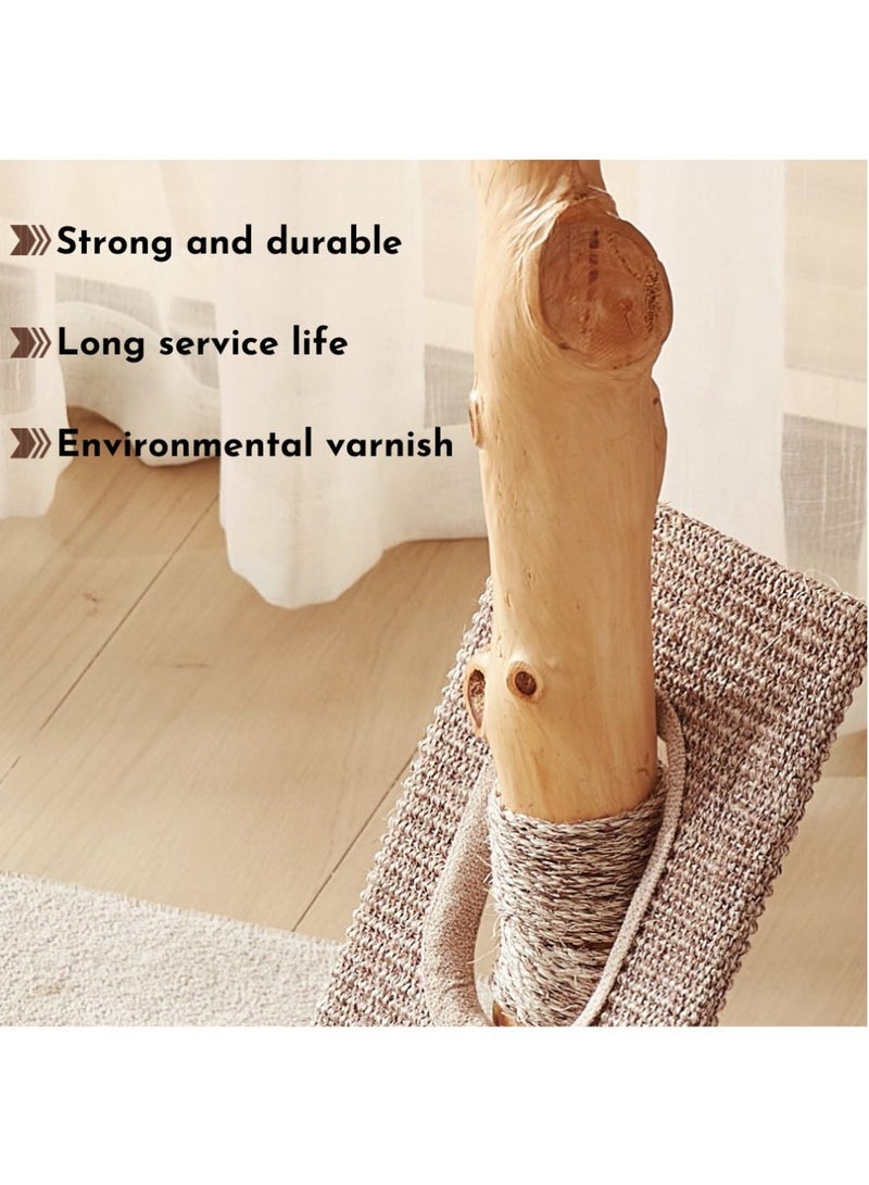 SOPAPETS High-End Large Cat Scratcher, Rubber Wood and Natural Sisal Made, Elegant and Durable 48x30x104cm