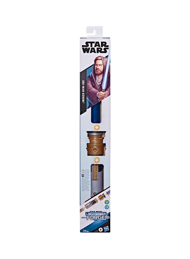 Lightsaber Forge Obi-Wan Kenobi Electronic Blue Lightsaber, Customizable Roleplay Toy,  Toy for Kids Ages 4 and Up