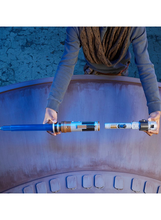 Lightsaber Forge Obi-Wan Kenobi Electronic Blue Lightsaber, Customizable Roleplay Toy,  Toy for Kids Ages 4 and Up