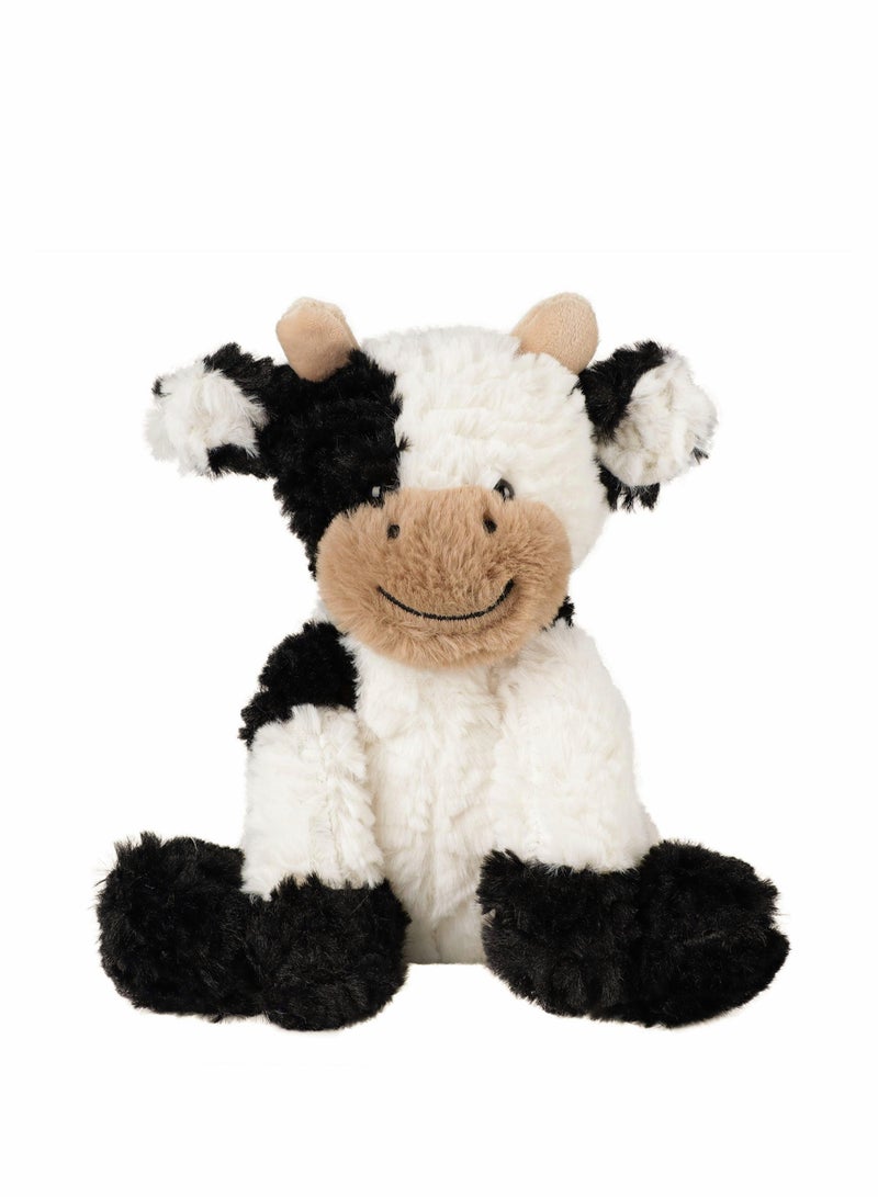 Plush Cow Toy Floppy Dairy Cattle Soft Stuffed Animal Cute Birthday for Boys Girls Kids Toddlers, 9''