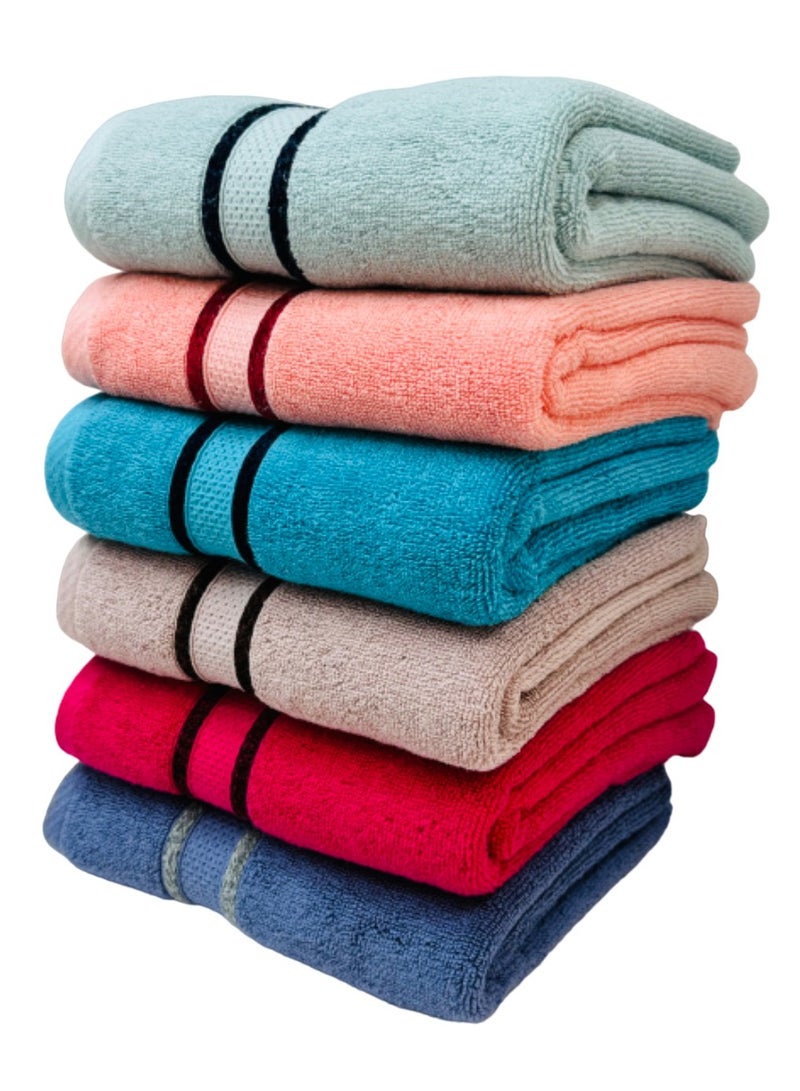 SOLID-Premium Quality 100% Cotton Hand Towels-Turkish Brand- Multipurpose Use Towels with High Absorbency- Size 50*90 cm- 6 pieces