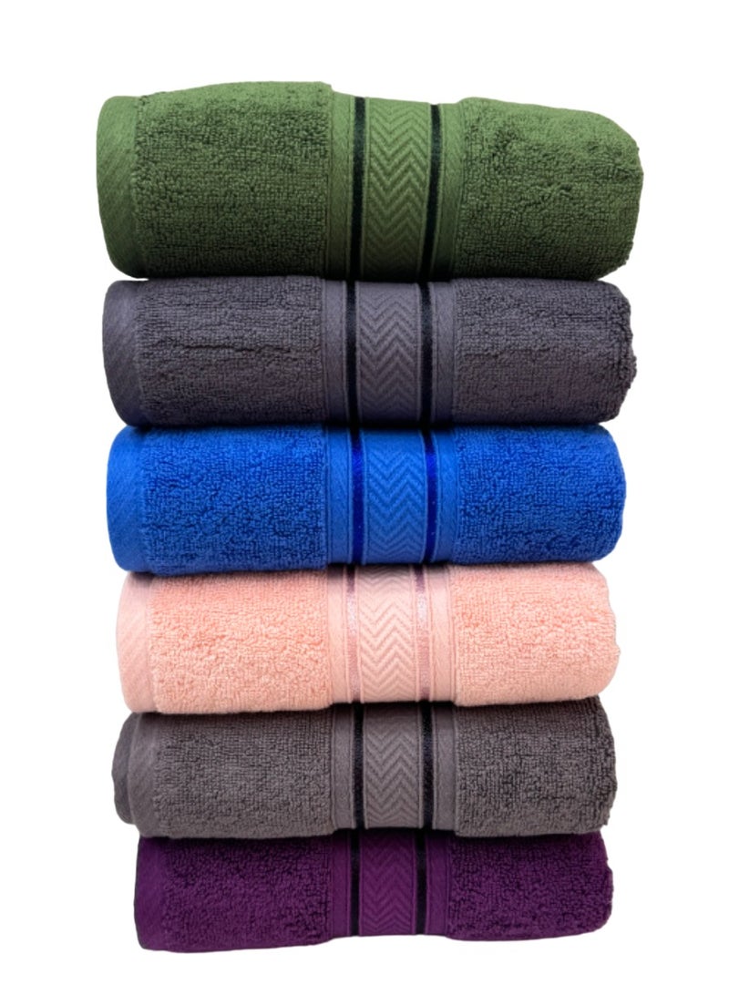 FETHIYE-Premium Quality-Turkish Brand- 100% Cotton Hand Towels Multipurpose Use Towels with High Absorbency- Size 50*90 cm- 6 pieces