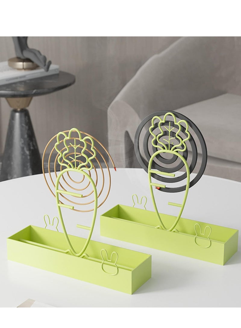 Mosquito Coil Holder, Portable Mosquito Coil Holder, Metal Mosquito Coils Burner Hanging Indoor Outdoor, Mosquito Coil Tray With Ash Catcher, for Home, Outdoor (Green)