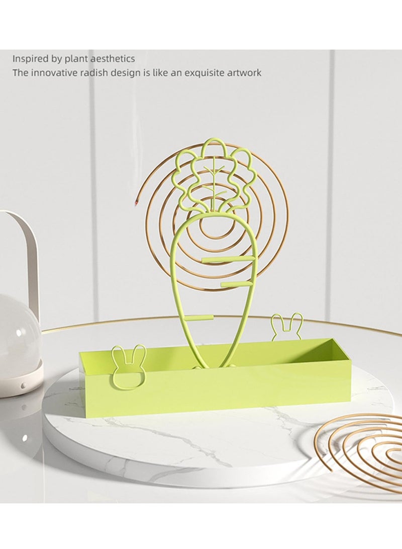 Mosquito Coil Holder, Portable Mosquito Coil Holder, Metal Mosquito Coils Burner Hanging Indoor Outdoor, Mosquito Coil Tray With Ash Catcher, for Home, Outdoor (Green)